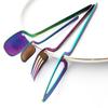 4pcs Rainbow Dining Knife Spoon Fork 304 Stanless Steel Flatware Cutlery Sets Ice Cream Dessert Coffee Spoons Dinnerware