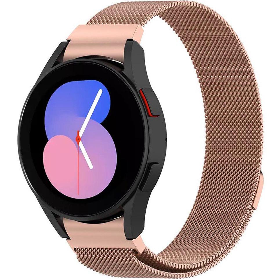 Mailänder Armband für Samsung Galaxy Watch 4/5/6/7/FE 40/42/43/44/45/46/47mm, Rosa Roségold