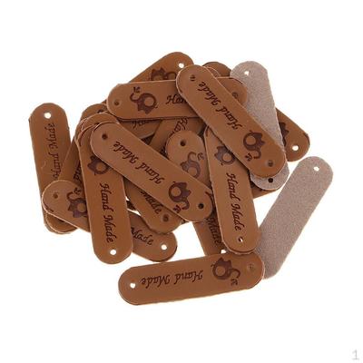 20pcs Classic PU Leather Hand Made Tags Labels Sew On DIY Sewing Accessories -