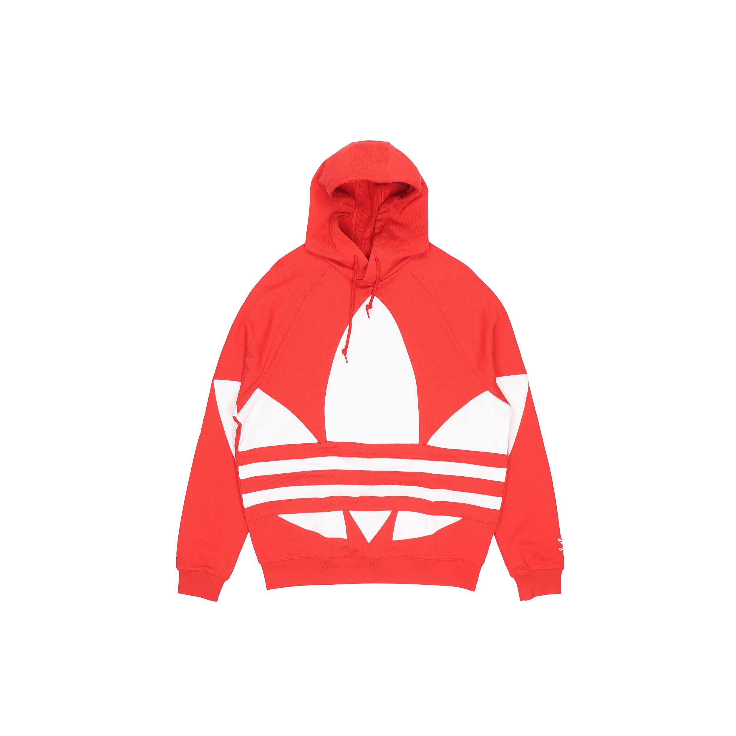 Adidas Originals Big Trefoil Logo Casual Loose Hooded Sweatshirt Men Vivid Red FM9907 XS