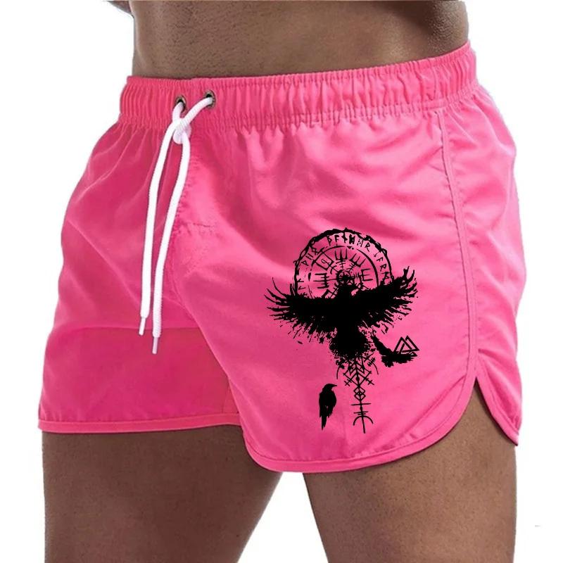 Boxing Muay Thai Shorts Ancient Viking Raven 3D Print Training Norway Denmark Sweden Unisex Men Women Quick Dry Fitness Gym Sport Workout Casual