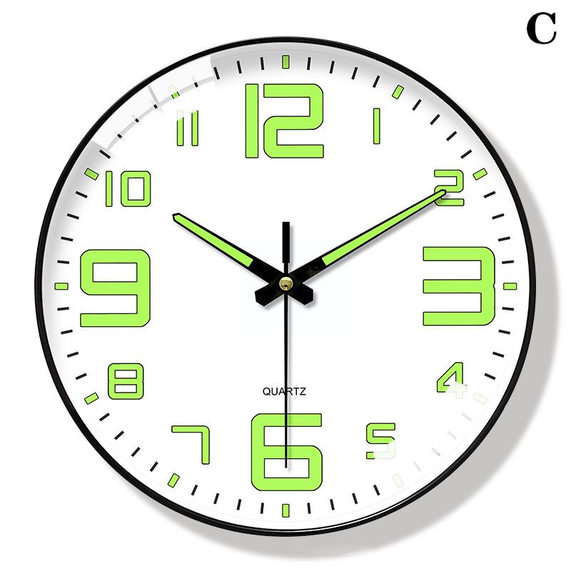 1 Pcs Luminous Wall Clock Light In Dark Night Digital Quartz Movement Bedrooms Living Room Study Loudspeaker Mute Clock For Home