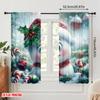 2pcs,2D Plane Printing Light Filtering Curtains Cute Snowman Christmas Winter Scene (4) Versatile Durable Polyester (without