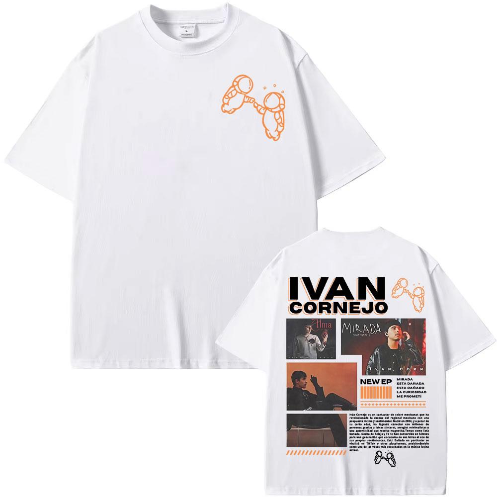 Singer Ivan Cornejo Mirada 2025 Tour Merch T Shirts Men Women Vintage Trend High Street T-shirt Casual O-Neck Oversized T Shirt