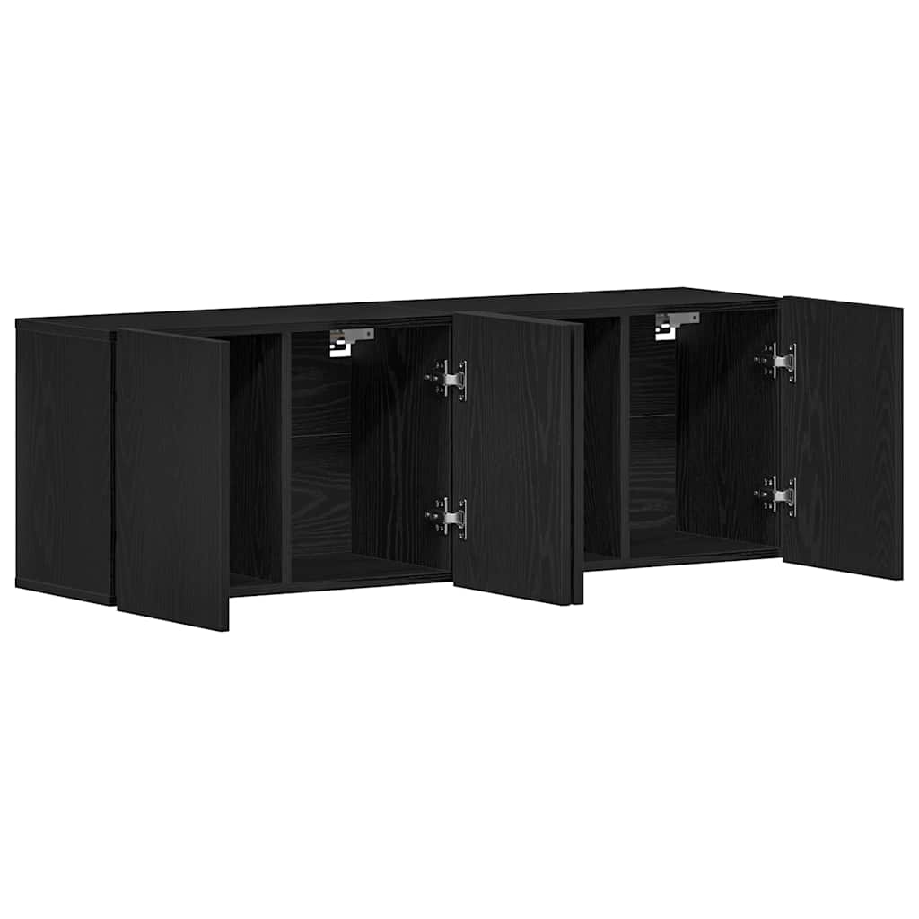 TV Cabinets 2 pcs Black Oak 120 x 30 x 41 cm Engineered Wood
