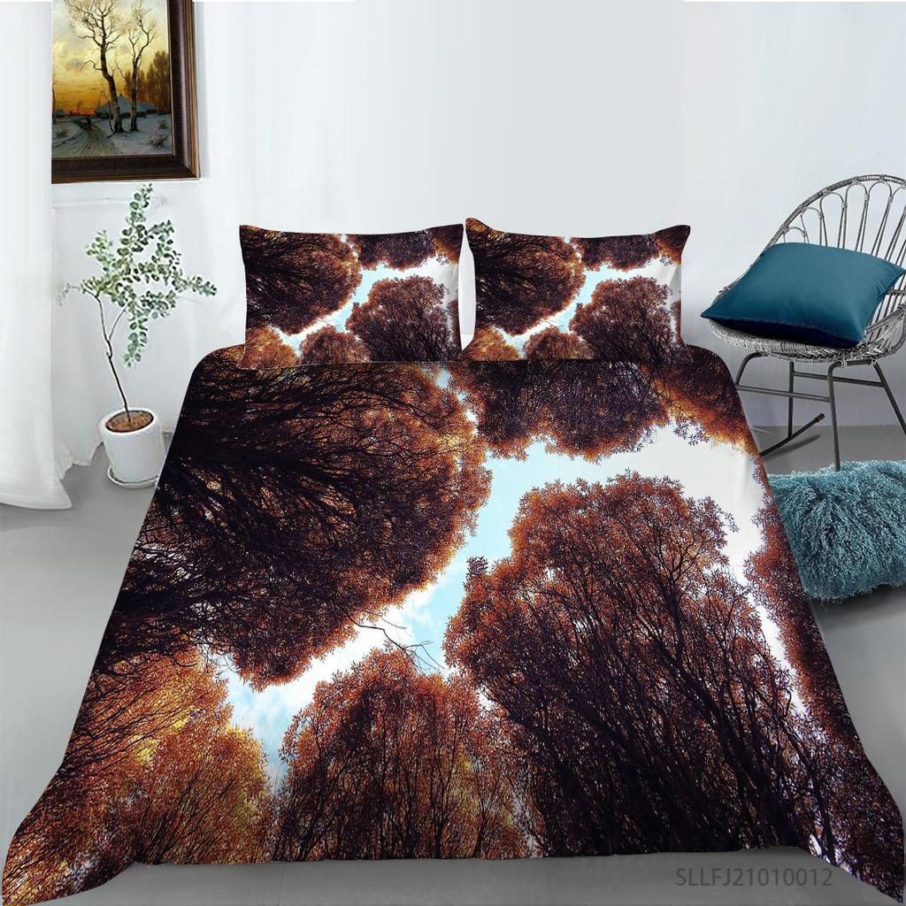 3D Maple Leaf Bedding Set Red Leaf Quilt Cover Pillow Case 2 or 3 Pieces Microfiber Fabric AU Extra Large Home Decoration