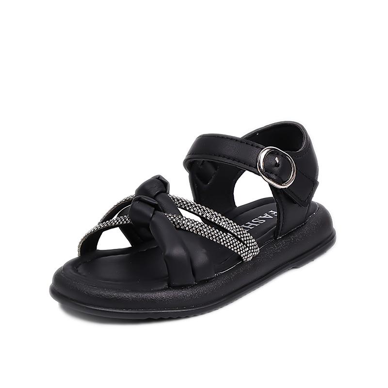 Mädchen Strandschuhe Weiche Sohle Rutschfest Kinder Prinzessinnenschuhe für Sommer Glänzende Pailletten 2025 Sommer Kinder Sandalen Offene Zehen Süß