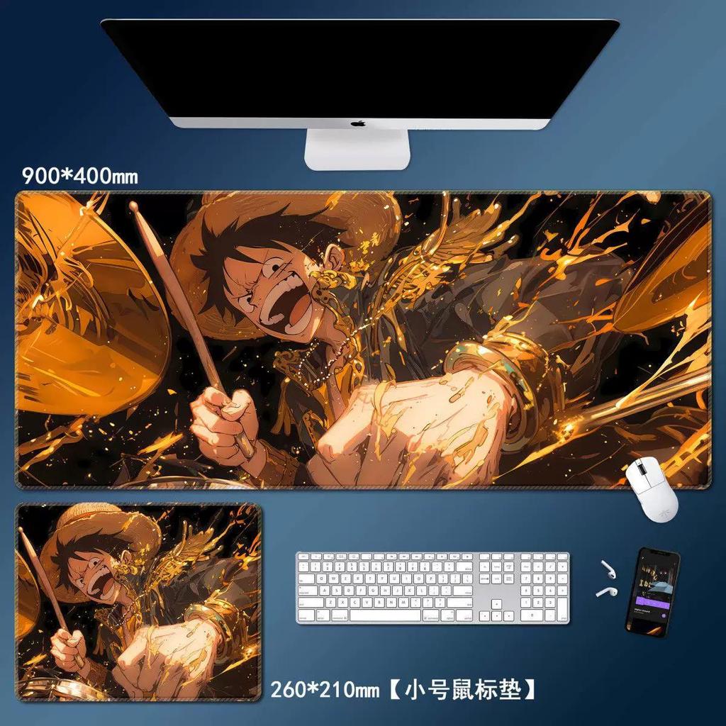 Cartoon ONE PIECE Leather Mouse Pad Large Monkey D. Luffy Roronoa Zoro Keyboard Pad Anime Peripheral Table Pad Non-slip Mouse Pad for Boys and Girls