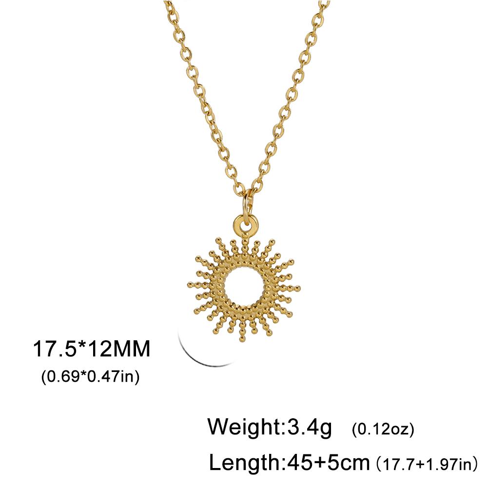 In Boho Sun Star Pendant Necklace for Women Stainless Steel Gold Choker Neck Chain Jewelry Birthday Gift