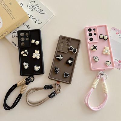 For Xiaomi Mi 11t Pro 5g 11i Girl Cute 3D Bow Bear Silicone Phone Case 11 T I 11tpro With Lanyard Cover On Xiaomi11t