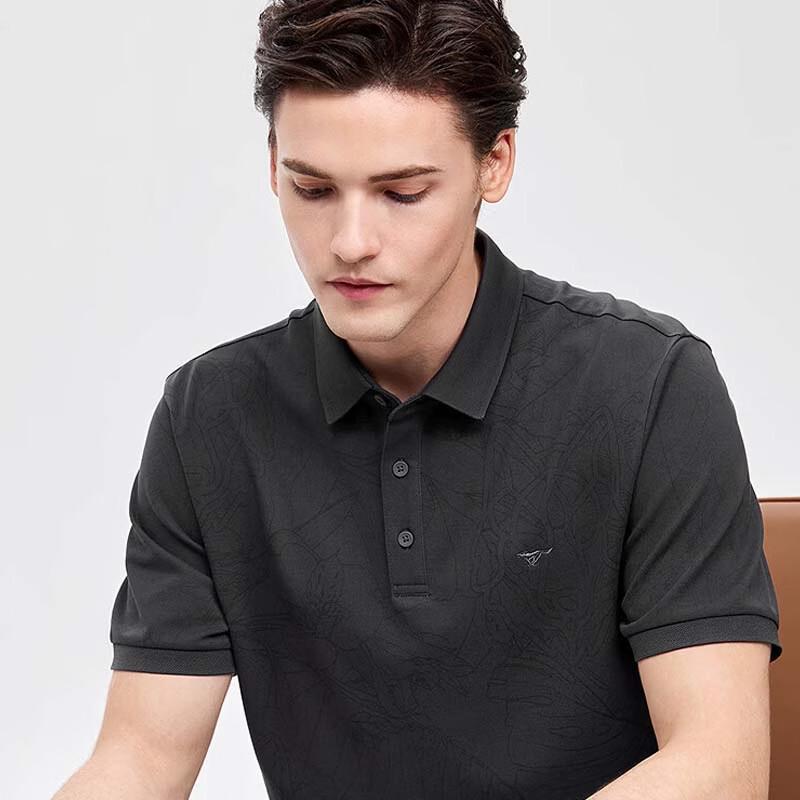 SEPTWOLVES Men's High-Cotton Ice Silk Quick-Dry Short Sleeve Polo Shirt