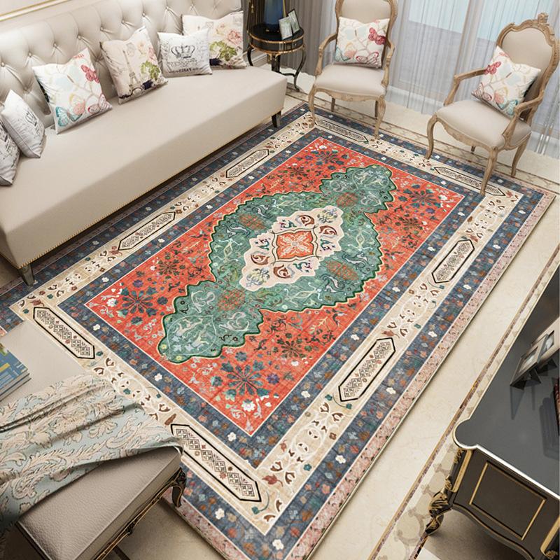Retro Bohemian Style Carpet Home Large Area Anti Slip Sofa Coffee Table Decoration Carpet
