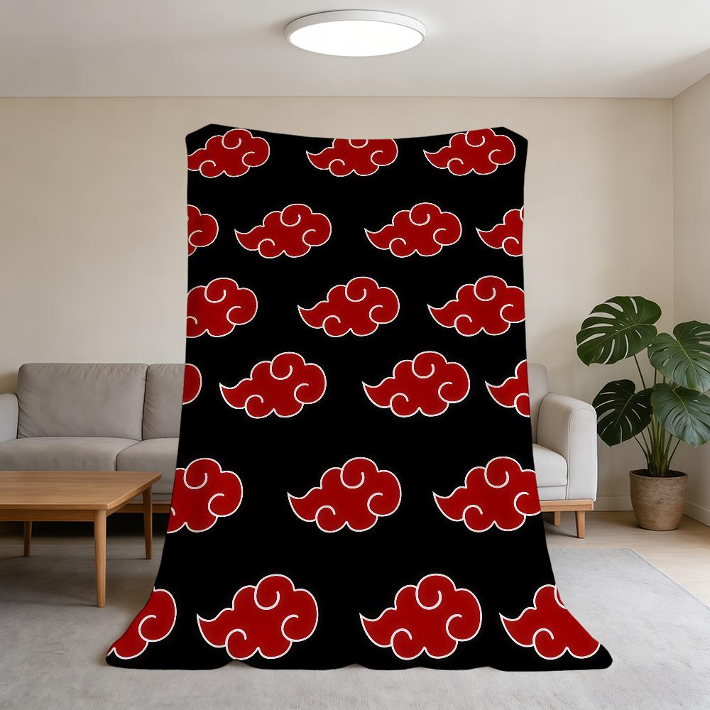 Anime N-NARUTO-ES A-Akatsuki Blanket Super Warm Comfortable Plush Throw Blanket Child Home Sofa Bedroom Gift