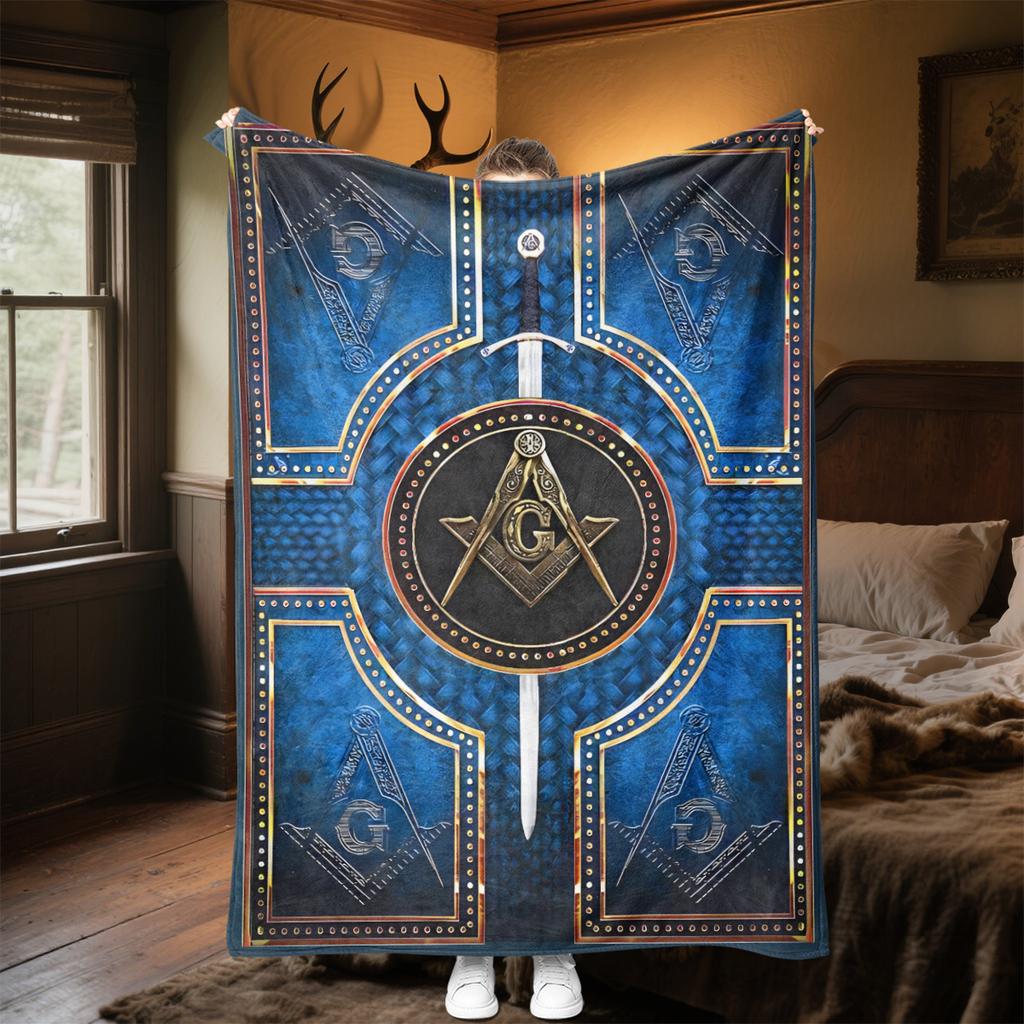 1PC Freemason Home Suitable All Seasons Soft Comfortable Blanket Sofa Office Travel Home Use Great Gift Idea
