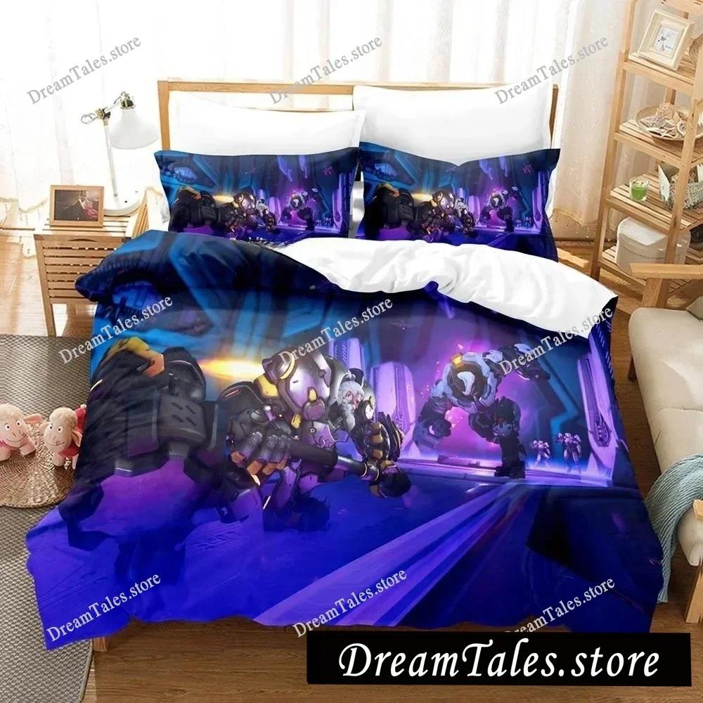 New Overwatch 2 Invasion Bedding Set Single Twin Full Queen King Size Bed Set Adult Kid Bedroom Duvet Cover Sets 3D Print Game