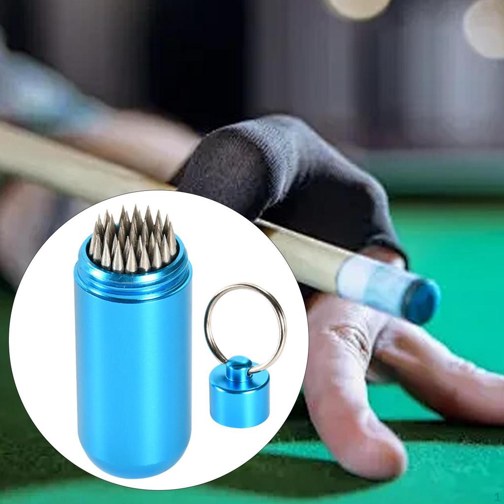 Pool Cue Tip Repair Tool Billiards Accessories Aluminum Maintenance with Key Chain Professional