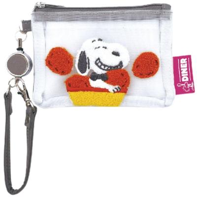 Marimo Craft Snoopy Mesh Series Mesh Pass Case, Nugget, Approx. W115 X H80 X D10mm SPPS-115