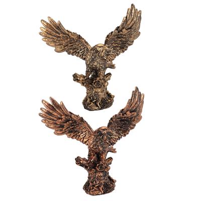 Eagle Figurine Resin Hand Carved Eagle Statue Sculpture Desktop Decor for Home Shop Office