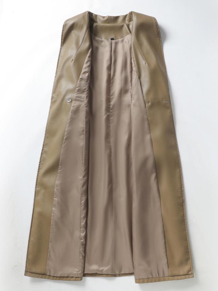 Women's Sheepskin Coat: Elegant Lace-Up, Waist-Cinching, Long Leather Skirt Style, 2025 Collection