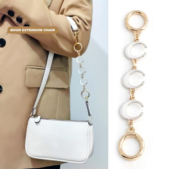Extension Chain DIY Shoulder Bag Strap Replacement Extended Shape Chain Hollow Moon Purse Polished Lightweight Wallet Strap