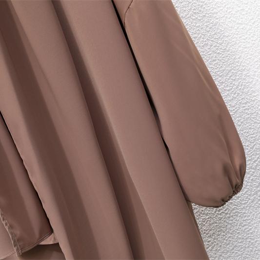 Muslim Abaya One-piece Prayer Dress Hooded Smocking Sleeve Islamic Clothing Women Jilbab Dubai Saudi Black Robe Turkish Modesty