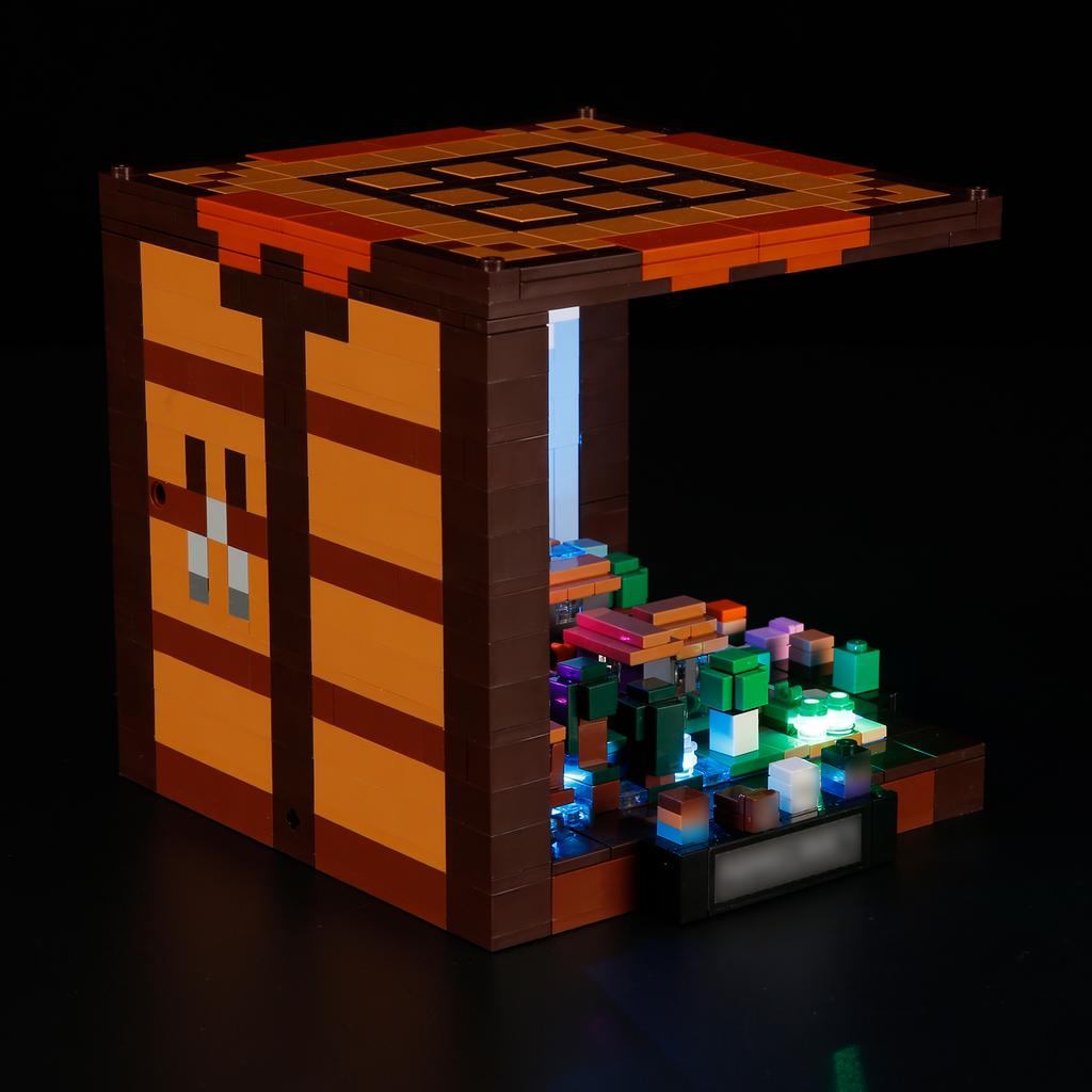 DIY LED Lighting Kit For Lego Minecraft 21265 The Crafting Table Building Block Toy Decoration Adjustable Lighting Accessories