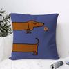 Artistic Dachshund Cushion Cover Eco Linen Pillow Case  DoubleSided Print Breathable  Durable Hidden Zipper Home Decor Gift