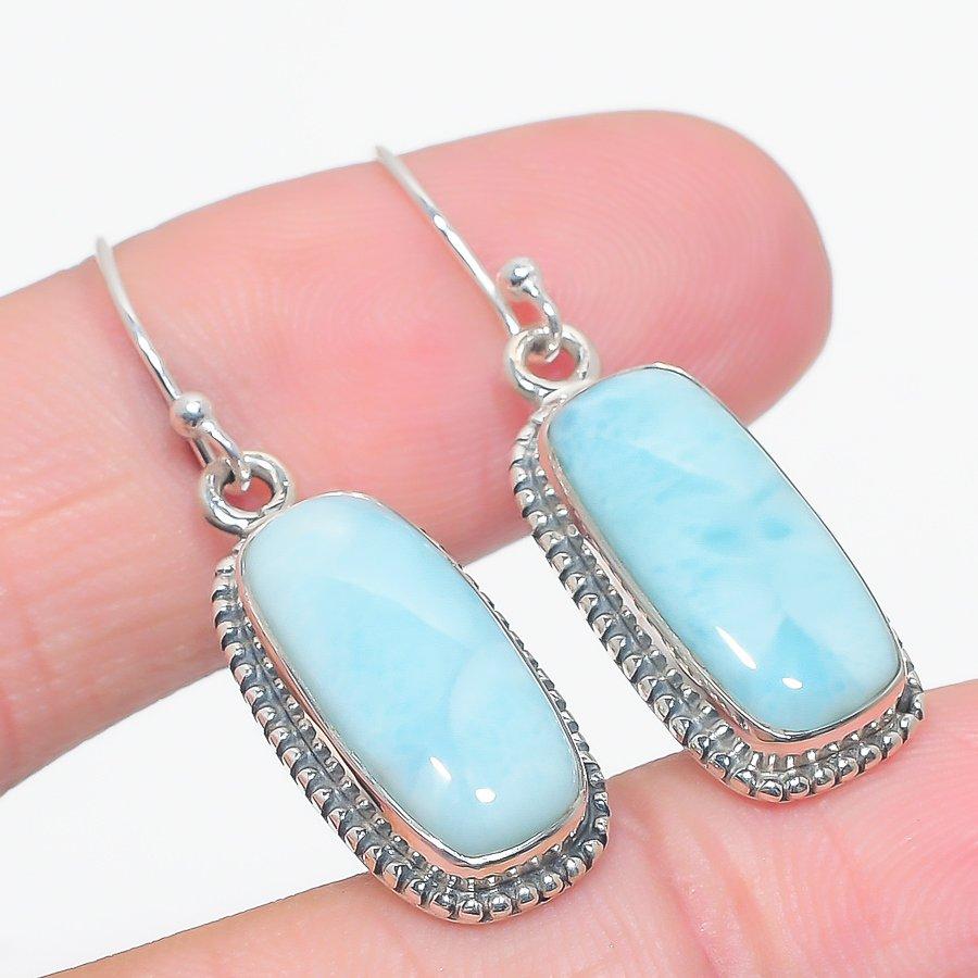 

Natural Republic Larimar Gemstone 925 Solid Sterling Silver Earring 1.50 m2y72