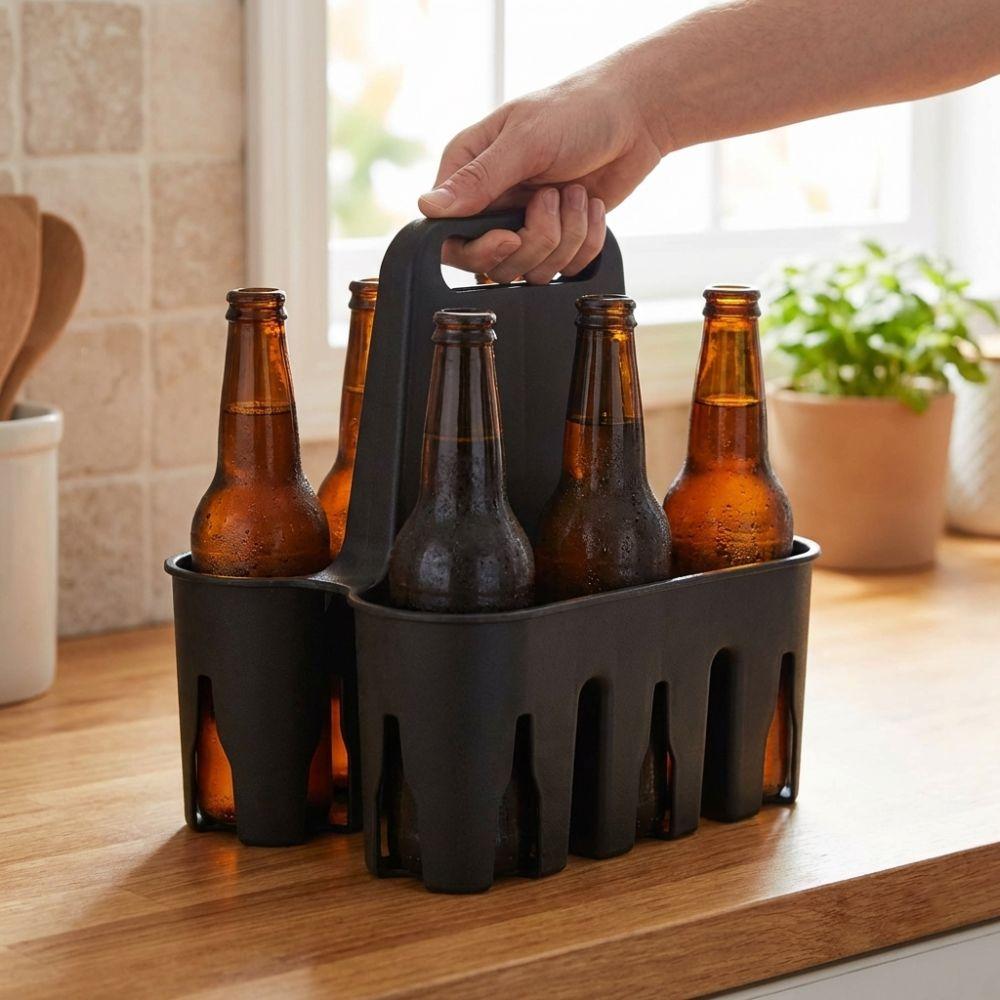 Plastik-Bierflaschenträger für 6 Flaschen Getränkehalter Träger für Wasserflaschen für die Arbeitsplatte