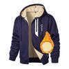 Men's Digital Print Velvet-Lined Hoodie, Autumn/Winter Zipper Cardigan