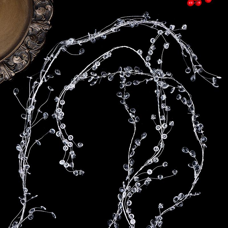 DIY Akrylové Křišťálové Korálky Kapka Déšť Šňůrka Větev Závěsná Girlanda Průhledná Diamantová Korálková Svatba Dekorace