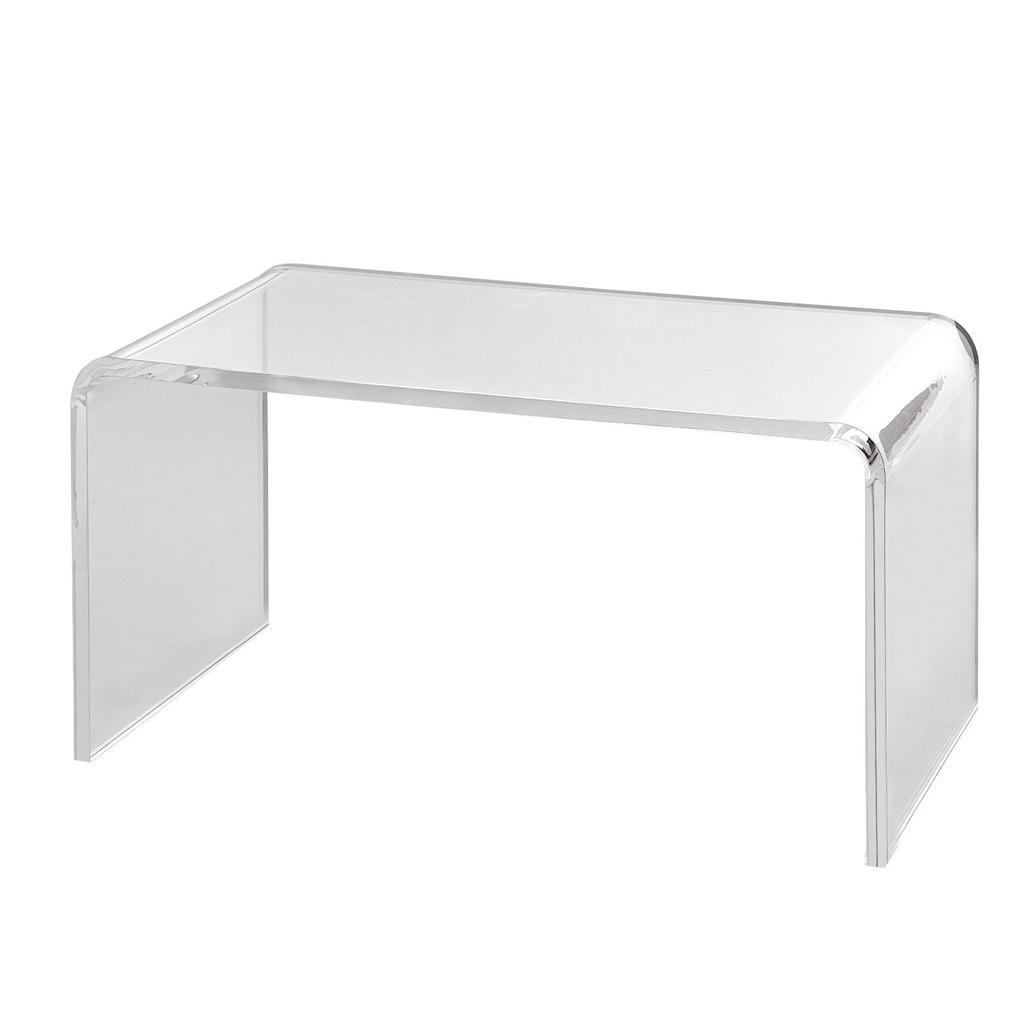 VEVOR Acrylic Coffee Table, C-Shaped Clear Acrylic End Table, 16.3 Inch High Transparent Acrylic Side Table, for Coffee, Drink, Food