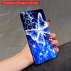 2DFlat Samsung Phone Case Blue Butterfly Sparkle Magic Phone Case Applicable To Galaxy S23 S24 S25ULTRA S26 A12 A14 A15 A16 A54 A55