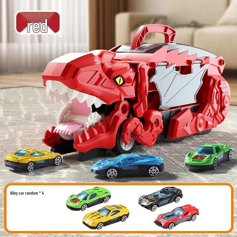 3-in-1 Transforming Dinosaur Toy Car Set for Kids Aged 3-5 with Mini Car Storage
