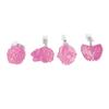 4pcs Retractable Badge Reel Acrylic Mirror  Organ Flower Pattern Innovative Decorative ID Nam