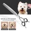 Left-Handed 7” Curved Pet Grooming Scissors & Thinning Shears with Bag