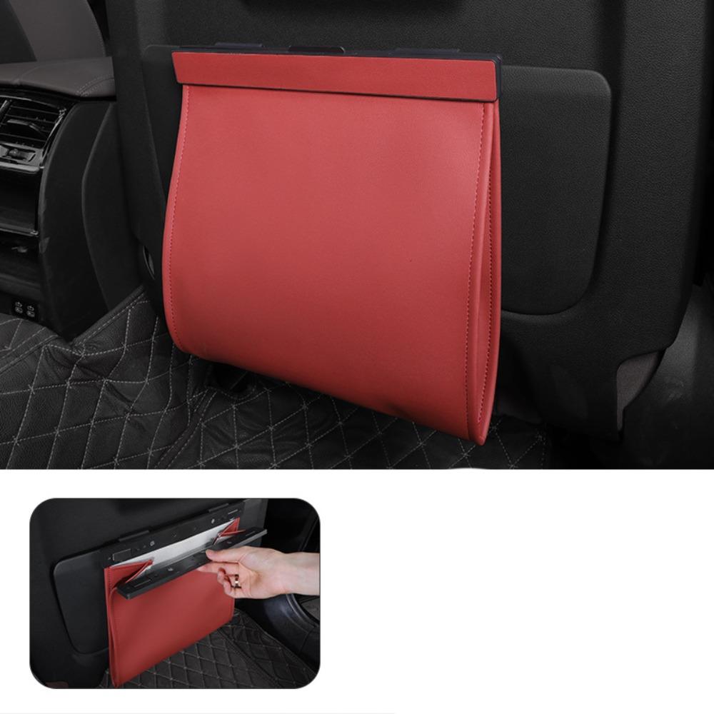 Waterproof Magnetic Adsorption Storage Bag Leather Seat Hanging Trash Can  Car Interior Supplies