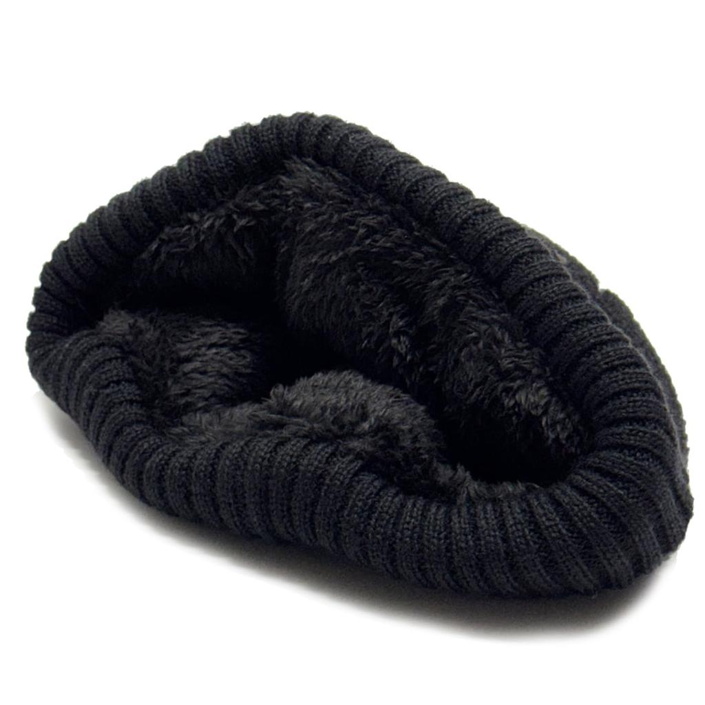 BORE RIB ROLL WATCH Boa Rib Roll Watch Roll Cap Rib Knit Fur Lining Fisherman Cap Short Watch FREE Black [Ruben]