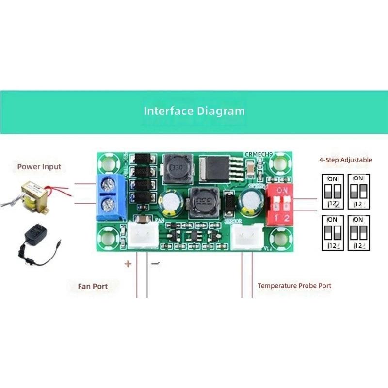Electronic Fan Speed Regulator Module 5V 12V 24V Output Adjustable For PC And LED Lighting