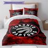 Toronto Raptors Pattern Bedding Set Quilt Cover Pillowcase Home Decor Gift (1 * Duvet Cover + 2 * Pillowcase, Without Core)