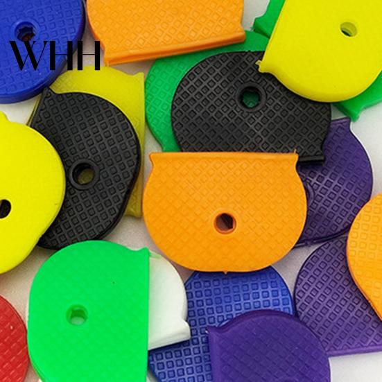 Halbkreisförmige Schlüsselanhänger 32 Stück Kunststoffabdeckungen Anhänger Weiche Gummi-Elastikringe Standard Flache Organisation Haus Bunte Aufsätze Abdeckungs-Set