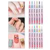 Nail Art Drawing Pen Rich Colors Fine Tip Quick Drying Press Type Leak-proof DIY Beauty Tools Nail Color Drawing Liner Dotting Pen Nail Supplies