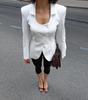 2025 European & American Autumn Women's U-Neck Slimming Waist Small Suit Jacket