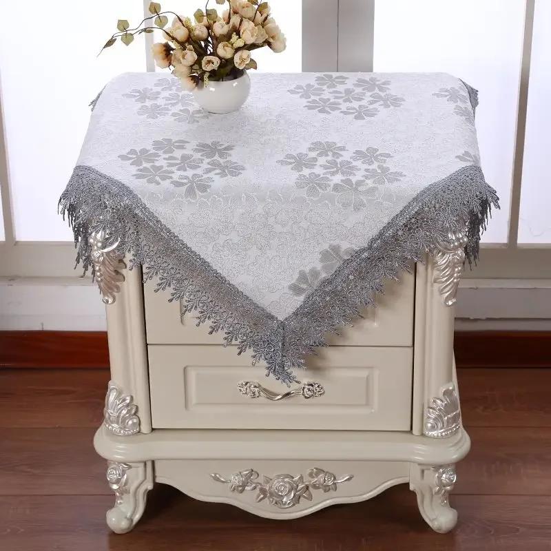 

Новый стиль, жаккардовая скатерть, прямоугольная высококачественная скатерть для журнального столика, бытовая минималистичная универсальная скатерть с кружевными краями 110x160cm