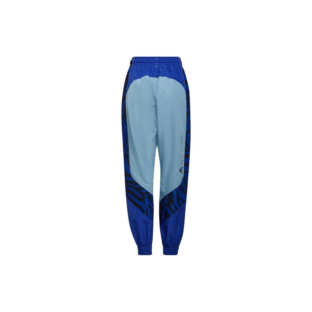 adidas Stella McCartney Sw W Tp Zp Retro Color Block Pattern Cuffed Casual Sports Pants Women Pants Blue HA8969