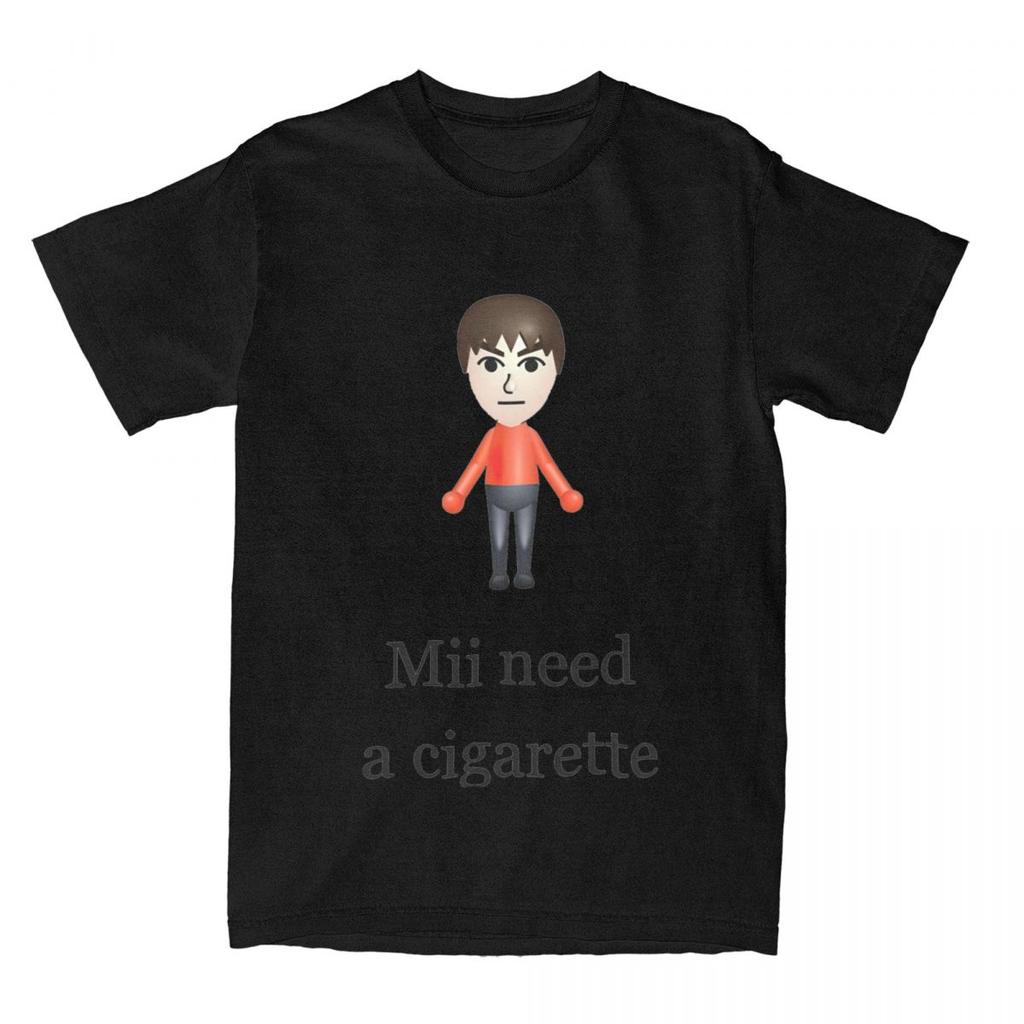 Mii Braucht Eine Zigarette Herren Damen T-Shirt Mii Brawler Merch Cooles T-Shirt T-Shirts Baumwolle Geschenkidee Kleidung