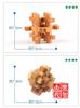 [Myth Square] 3D Kongming Puzzle Set of 9, 3D Adult Intellectual Toy with Walkthrough (Instruction Manual), Natural Wood, Challenging