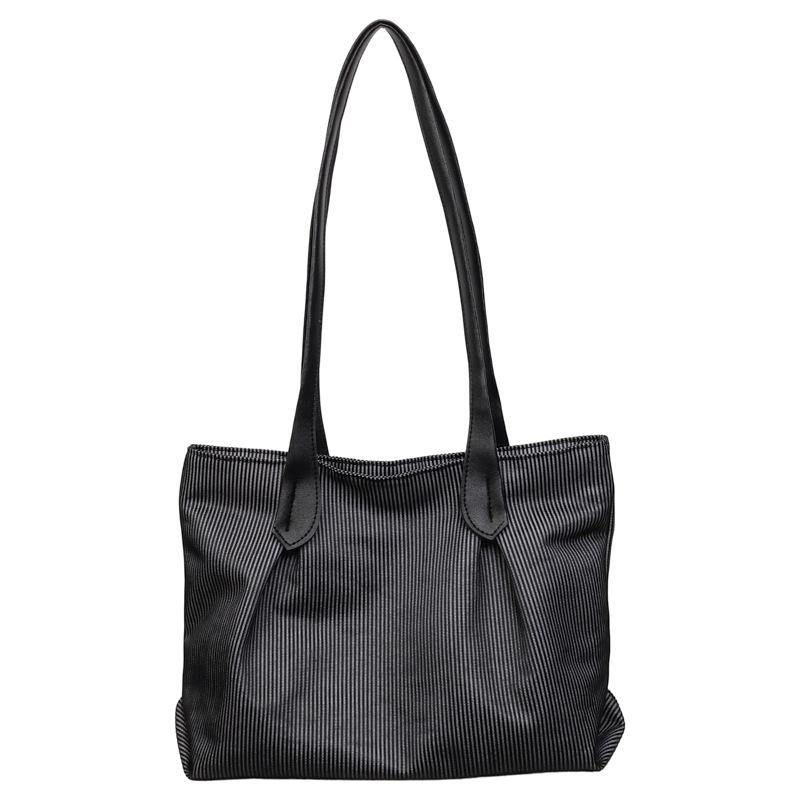 

Large Capacity Tote Bag Women s Commuter Striped Shoulder Bag