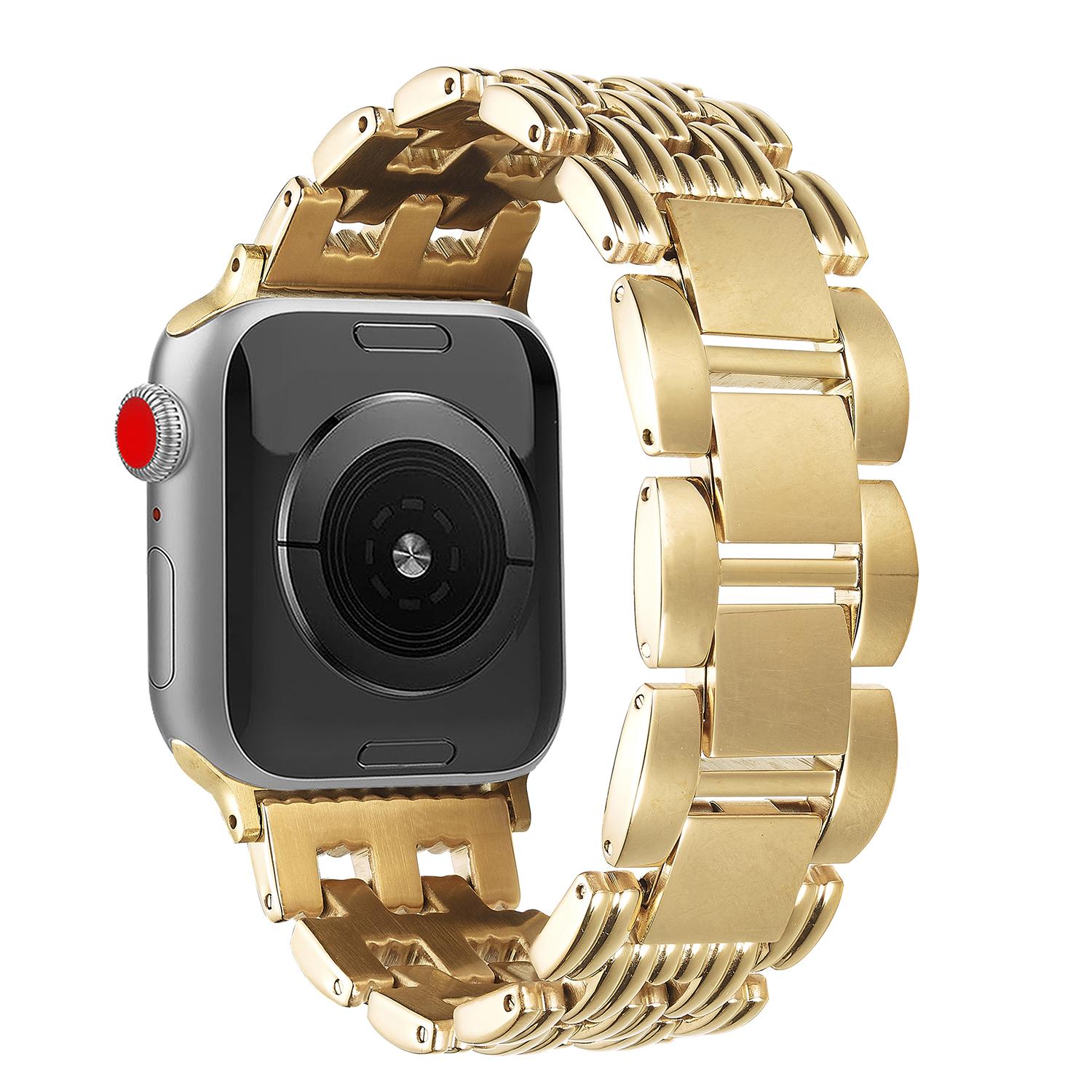 

5-Bead Stripe Watch Strap for Apple Watch Ultra 3 2 1 49mm/Series 11 10 46mm/9 8 7 45mm/SE3 SE2 SE 6 5 4 44mm/3 2 1 42mm Stainless Steel Wrist Band C