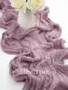 Elegant Pleated Semi-Sheer Gauze Table Runner in Dark Blue Creating Retro Wedding Party and Christmas Scenes Decoration
